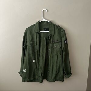 Rails Olive Green Jacket-Military w/ Patches